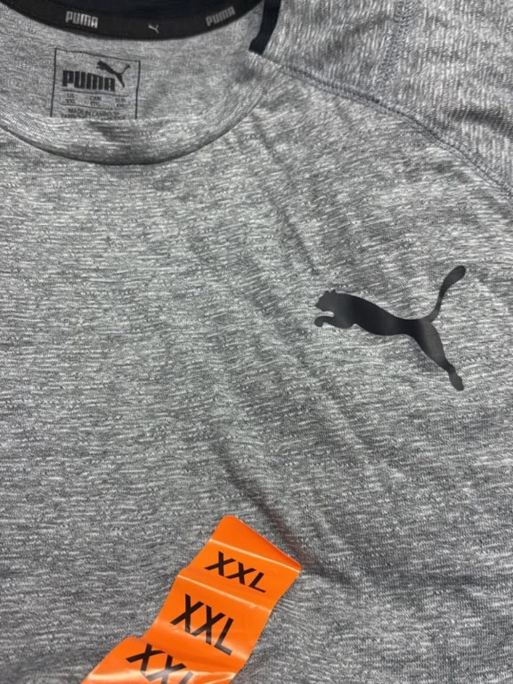 Mens PUMA FINISHER TEE Shirt XXL GREY Heather Athletic Performance